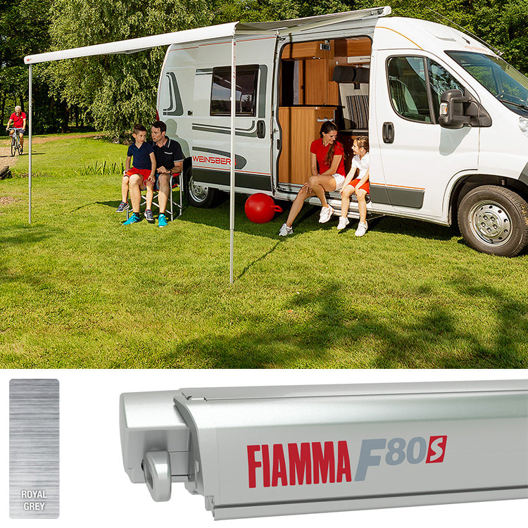 Fiamma F80S Titanium Winch Awning - 370 Royal Grey